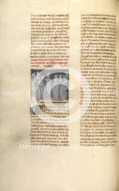 The Marriage of the Virgin; Miroir Historial, about 1475. Creator: Unknown.