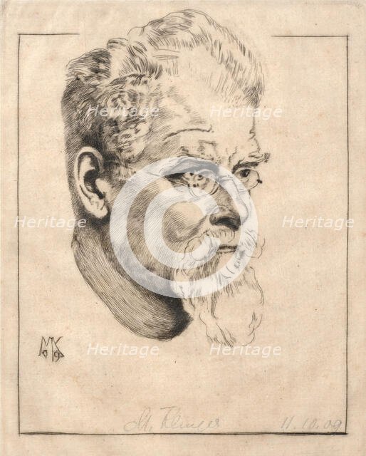 Self-portrait with glasses, 1909. Creator: Klinger, Max (1857-1920).