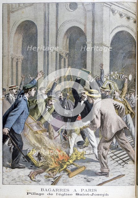 The pillage of Saint Joseph, Paris, 1899.  Artist: Henri Meyer