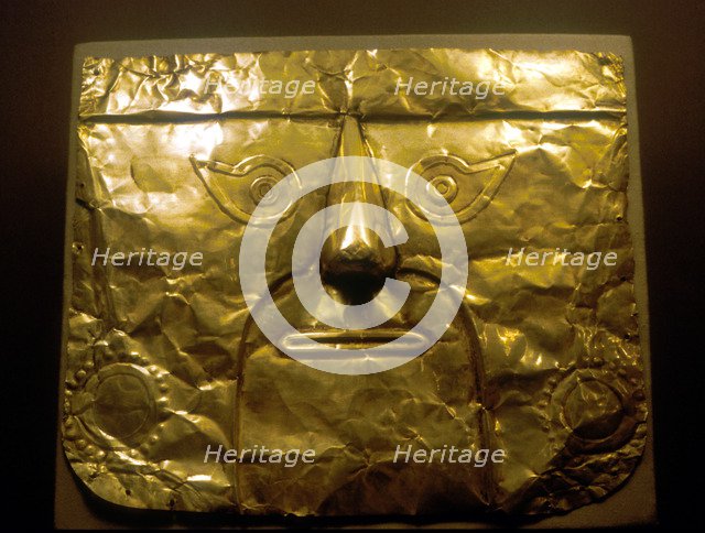 Gold mask, Chimu people, Peru, 1100-1500. Artist: Unknown