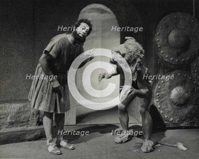 Man and lion, 1938. Creator: Unknown.