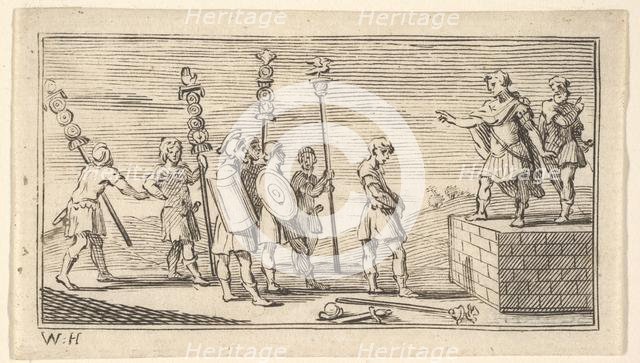 Shameful Discharge (John Beaver, Roman Military Punishments, 1725), after 1725. Creator: William Hogarth.
