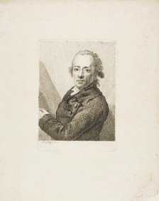 Self-Portrait Before an Easel, c. 1787. Creator: Anton Graff.