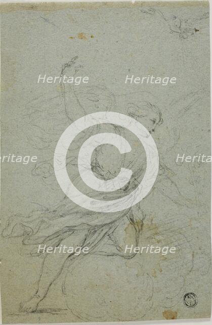 Angel Annunciate (recto); Samson and the Lion (verso), n.d. Creator: School of Guido Reni Italian, 1575-1642.