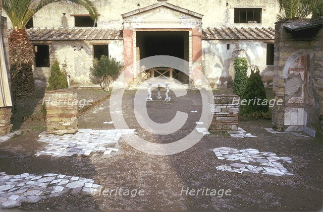 Courtyard at the Roman Villa, the House of the Stags, Herculaneum, Italy. Artist: Unknown
