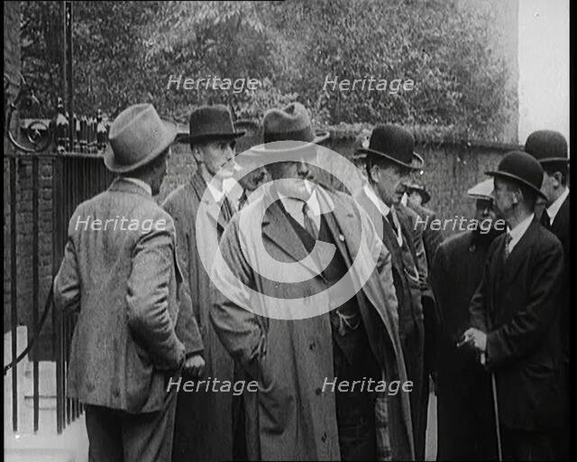 General Secretary of the Transport and General Workers Union Ernest Bevin Standing With..., 1922. Creator: British Pathe Ltd.