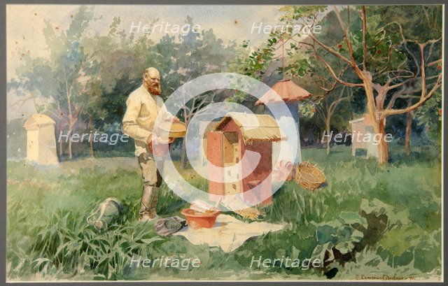 At the bee yard, 1890. Artist: Samokish-Sudkovskaya, Elena Petrovna (1863-1924)