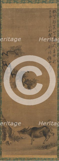 Ox and Herdsman, late 13th century. Creator: Unknown.