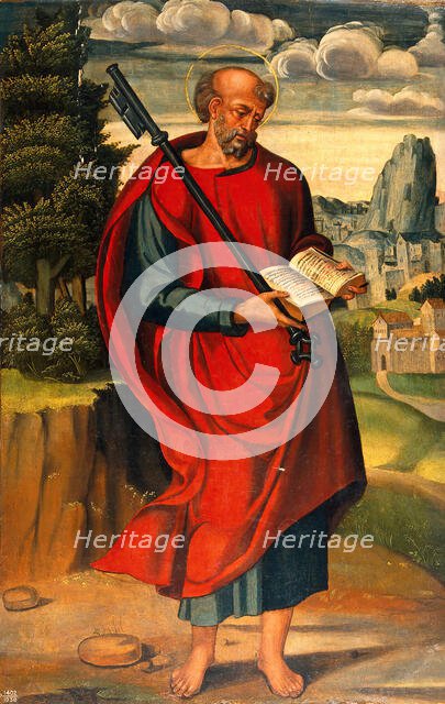 Saint Peter in a landscape, c1640s. Creator: Raffaello dal Colle.