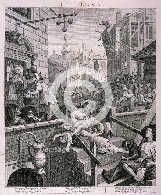 'Gin Lane', 1751. Artist: William Hogarth