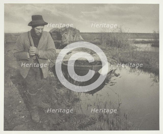Towing the Reed, 1886. Creator: Peter Henry Emerson.