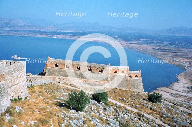Fortress of Palamidi, Nafplion, Peloponnese, Greece. 