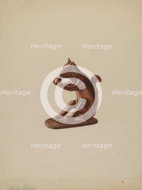 Squirrel Statuette, c. 1937. Creator: Yolande Delasser.
