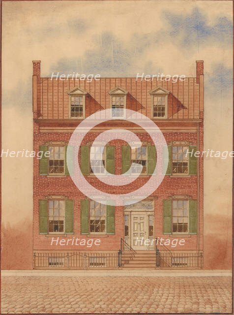 Architectural Drawing of an Early Nineteenth-Century Brick House, New York, . Creator: Unknown.