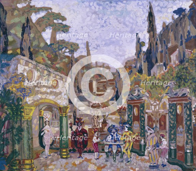 Stage design for the play "The Carnival of Life" by G. Boillet, 1915.