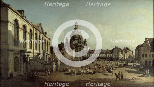 View of the Neumarkt in Dresden from the Jüdenhofe, 1749. Artist: Bellotto, Bernardo (1720-1780)