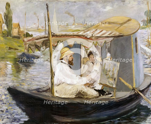 The Boat (Claude Monet in Argenteuil), 1874. Artist: Manet, Édouard (1832-1883)
