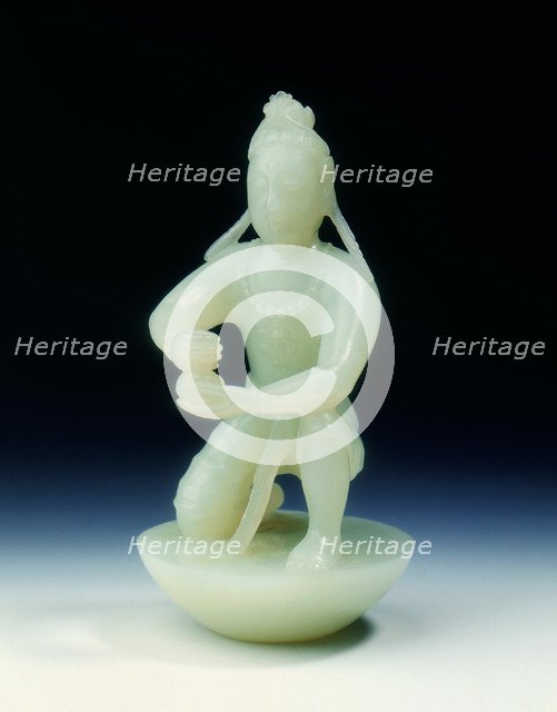 Jade Buddhist disciple, Qing dynasty, China, c1800. Artist: Unknown