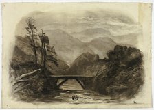 Mountain Stream with Small Bridge II, c. 1855. Creator: Elizabeth Murray.