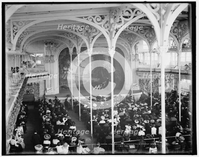 During a performance at Hammerstein's Paradise Gardens, New York, between 1900 and 1906. Creator: Unknown.