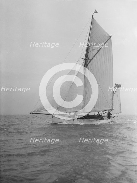 The yawl 'Colleen' under way, 1912. Creator: Kirk & Sons of Cowes.