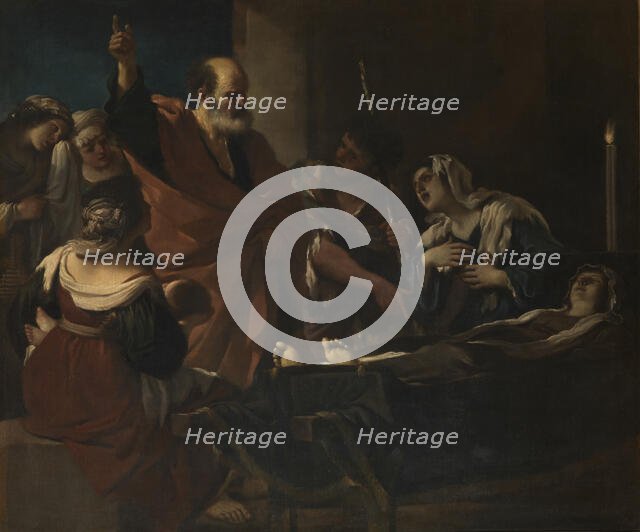 Saint Peter raised Tabitha from the dead, 1618. Creator: Guercino (1591-1666).