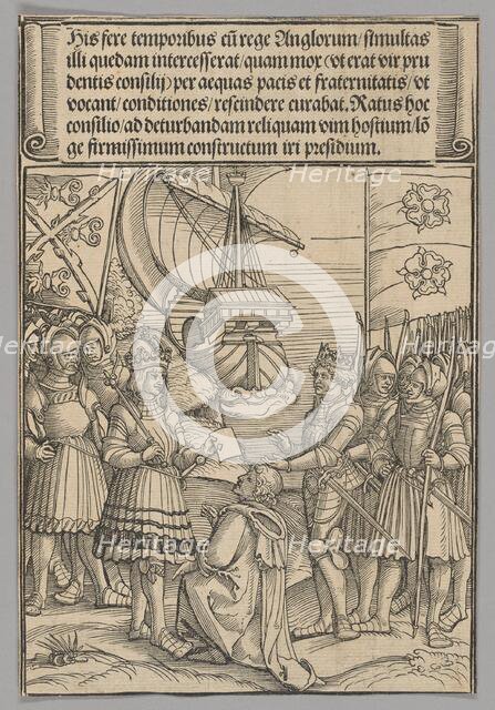 Maximilian and Henry VII of England, plate 11 from Historical Scenes from the Life...printed c. 1520 Creator: Erhard Schön.