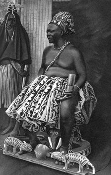 King Basu Fondong of Cameroon, Africa, 1922. Artist: Unknown