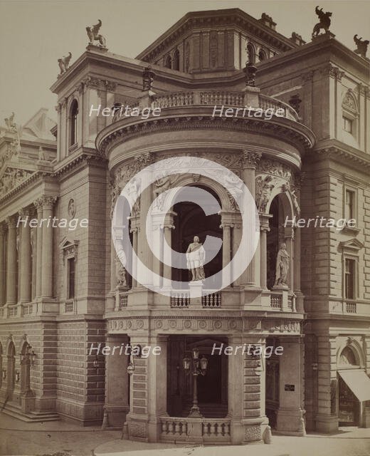 Burgtheater - fragment of the façade, Vienna, around 1890. Creator: Ludwig Niernberger.