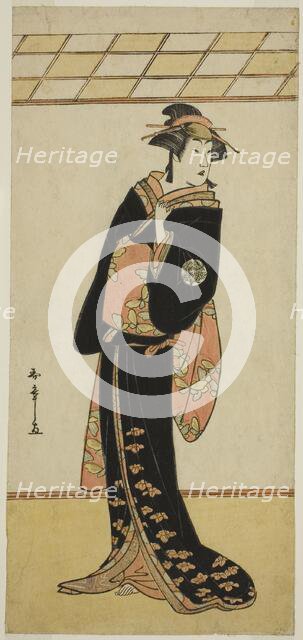 The Actor Nakamura Riko I as Lady Manko (Manko Gozen) (?) in the Play Soga Musume..., c. 1784. Creator: Shunsho.