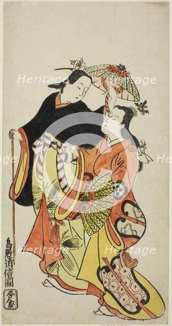 The Actors Ichikawa Monnosuke I and Dekijima Daisuke II, c. 1728. Creator: Torii Kiyonobu II.
