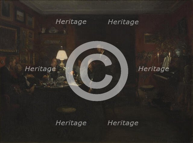 Evening Talk, 1886. Creator: Viggo Johansen.