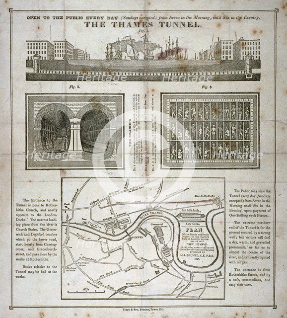 The Thames Tunnel, London, 1827. Artist: Anon