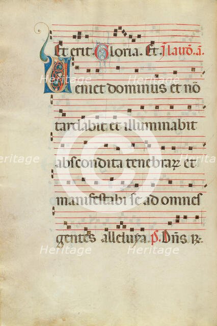 Decorated Initial V; Antiphonal, late 13th century. Creator: Unknown.