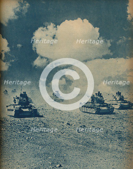 ''Matildas' Waltzing on the Desert Floor', 1942.  Artist: Unknown.