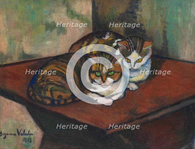 Les deux chats (The two cats), 1918. Creator: Valadon, Suzanne (1865-1938).