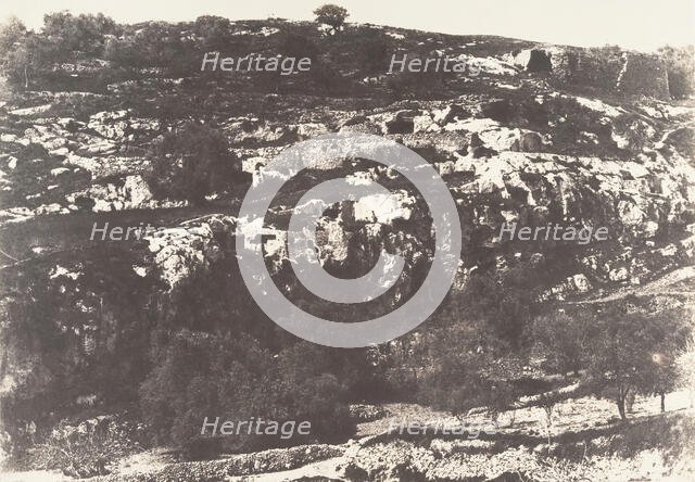 Jérusalem, Vallée de Hinnom, Détails du flanc droit, 2, 1854. Creator: Auguste Salzmann.