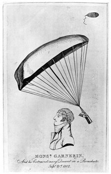 Andre Jacques Garnerin, French aeronaut and the first parachutist, c1802 (1910). Artist: Unknown