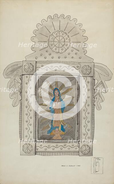 Tin Nicho Containing Guadalupe Bulto, c. 1936. Creator: Majel G. Claflin.