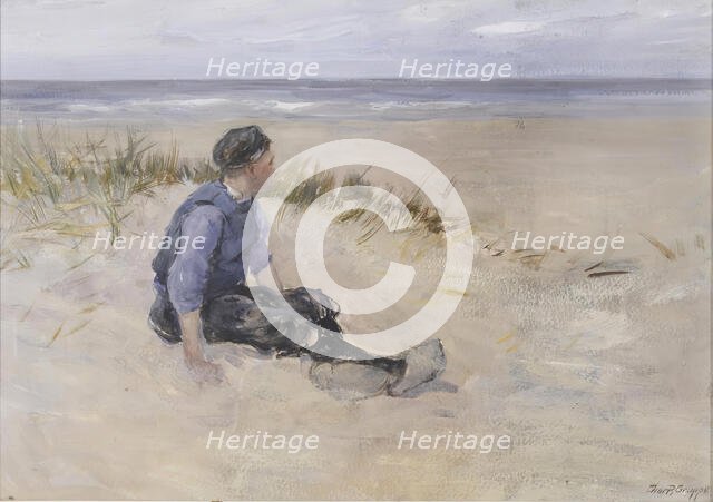 Figure on Beach, Holland, c1900. Creator: Charles P. Gruppe.