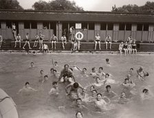 Children play in the swimming baths, York, Yorkshire, 1955. Artist: Unknown