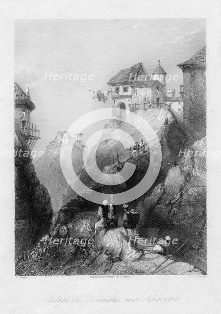 'A village in Roumelia, near Adrianople'. Artist: JC Bentley