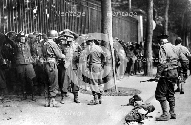 German prisoners captured during the liberation of Paris, August, 1944. Artist: Unknown