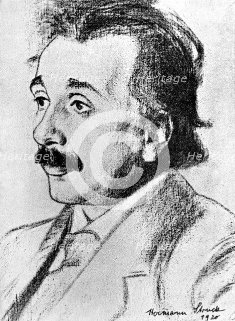 Albert Einstein (1879-1955), German-Swiss mathematician and theoretical physicist, 1920. Artist: Hermann Struck