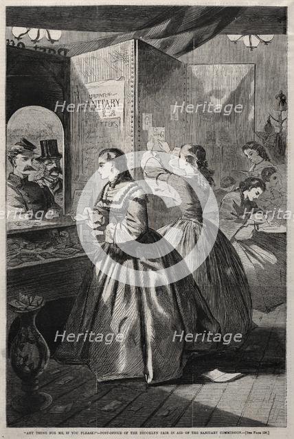 "Any Thing for Me, If you Please?" - Post-Office of the Brooklyn Fair in Aid..., 1864. Creator: Winslow Homer (American, 1836-1910).