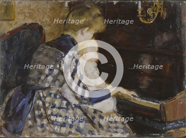 At the Piano, 1890. Creator: Vilhelmina Carlson.