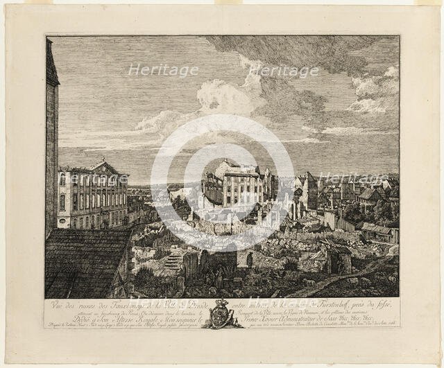 The Ruins of the Pirnaischer Suburb with the Palais Fürstenhof, 1766. Creator: Bernardo Bellotto.