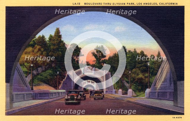 Boulevard through Elysian Park, Los Angeles, California, USA, 1931. Artist: Unknown