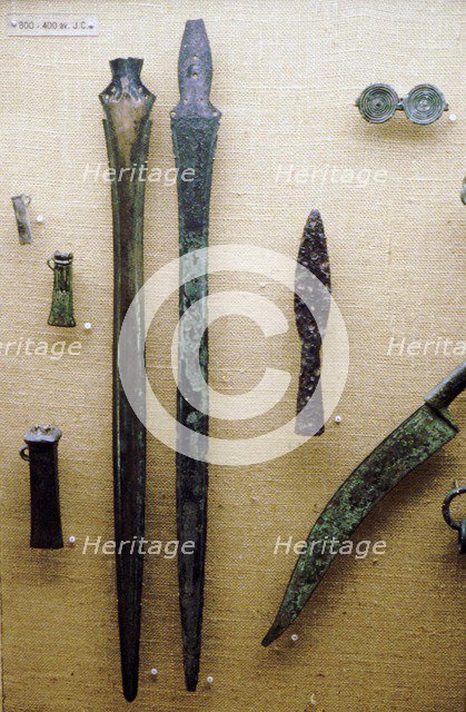 Two Bronze, Celtic Iron Age Sword Blades, France, 800BC-400 BC. Artist: Unknown.