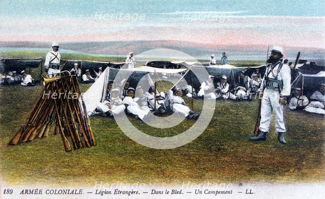 'The French Foreign Legion in their camp', c1910. Artist: Unknown